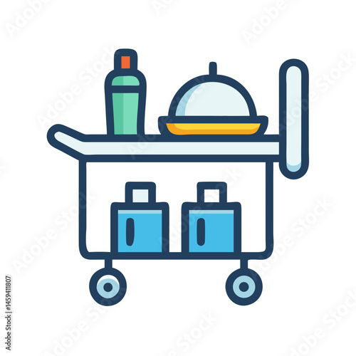 Airplane Food Trolley Icon Design