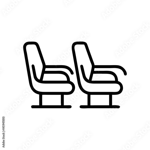 Airplane Passenger Seat Icon Design