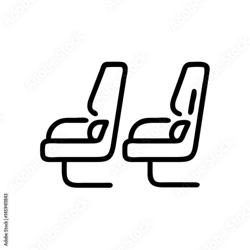 Airplane Passenger Seat Icon Design