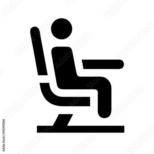 Airplane Passenger Seat Icon Design