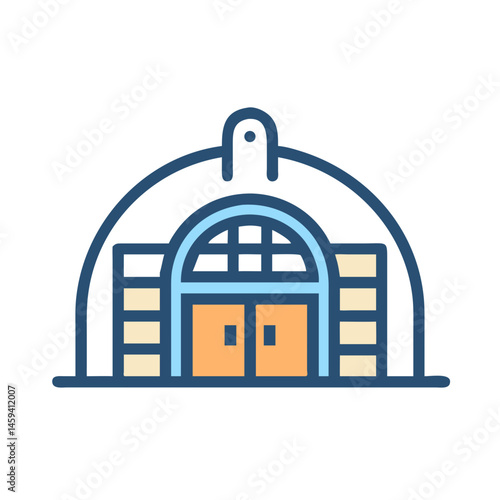 Airport Hangar Entrance Icon Design