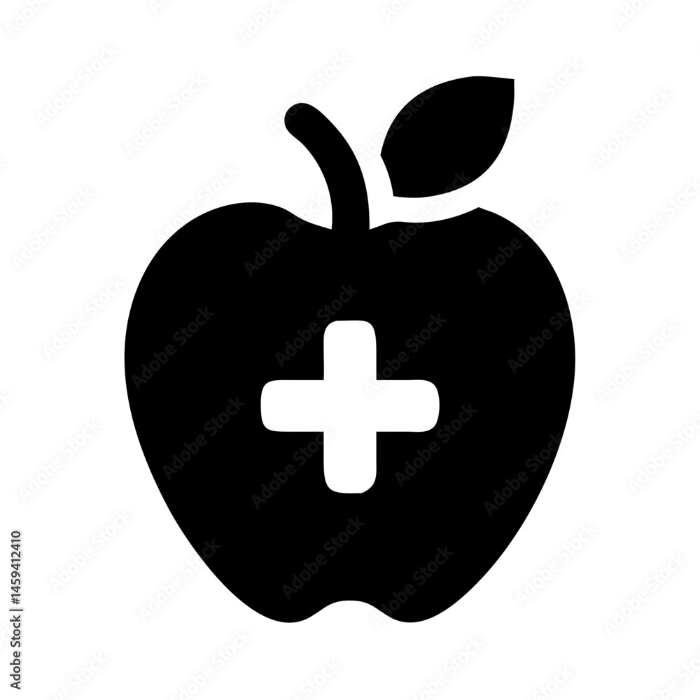 Fototapeta premium Apple Symbol Health Icon Design