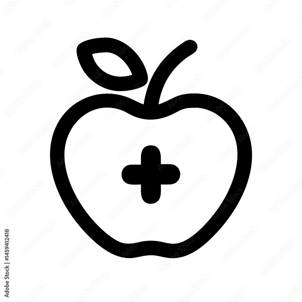 Obraz premium Apple Symbol Health Icon Design