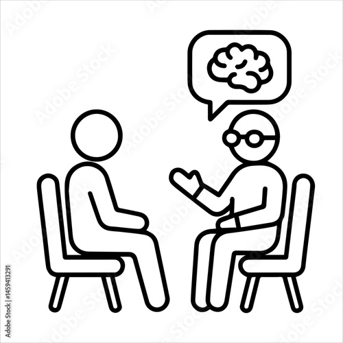 Icon man at a reception at a psychologist on a white background vector
Vector icon