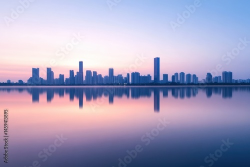 Wallpaper Mural City skyline reflected on water Torontodigital.ca