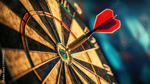 Bullseye: Precision and Success, Achieving Goals, Dartboard Close-up