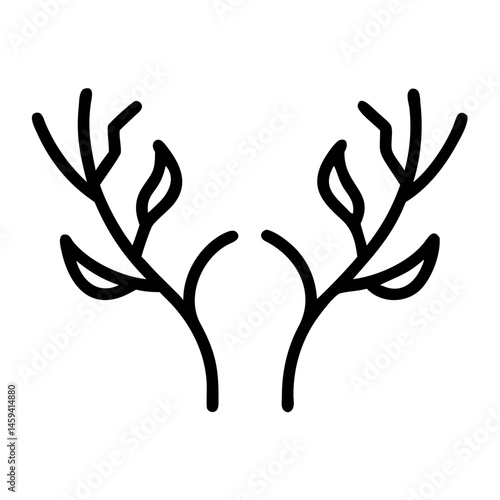 Branching Deer Antlers Icon Design