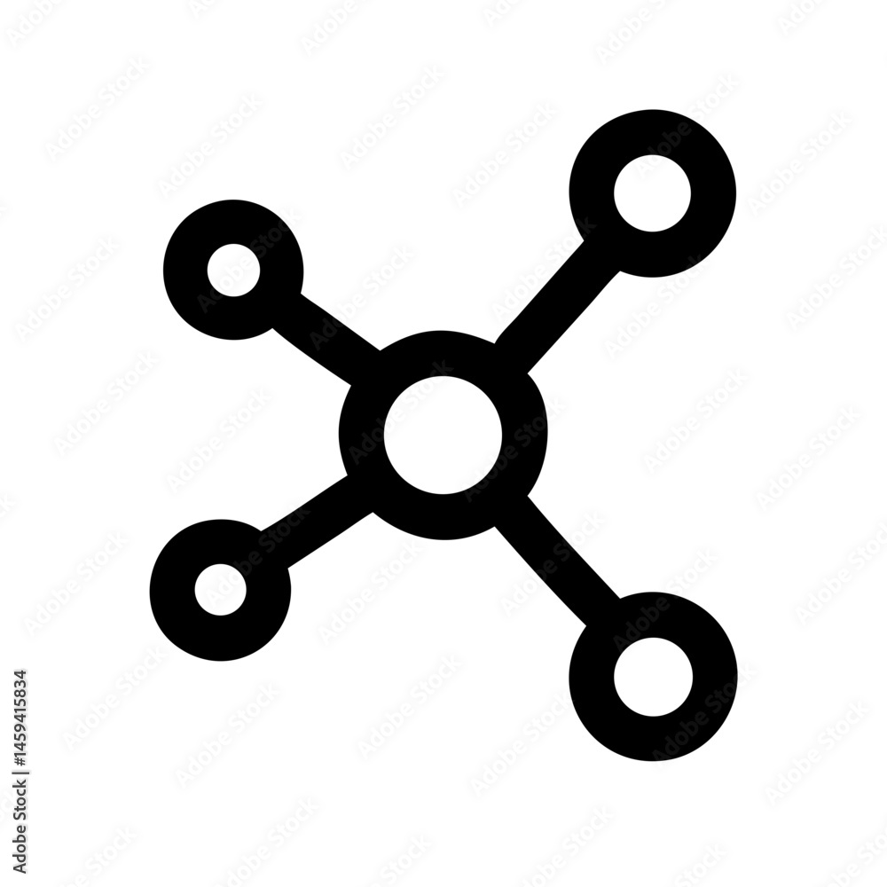 Central Node Connection Network Icon Design