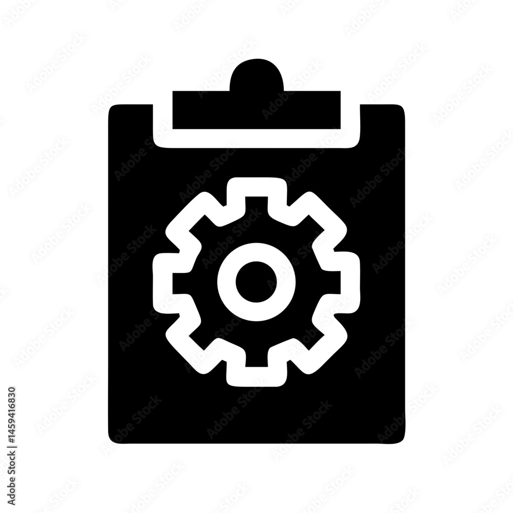 Clipboard With Gear Icon Design Clipboard With Gear Icon Design