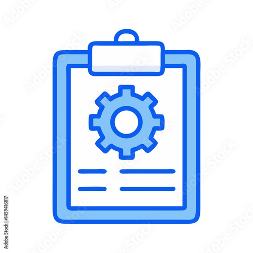 Clipboard With Gear Icon Design