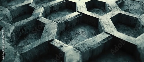 Dark gray hexagonal honeycomb textured structure