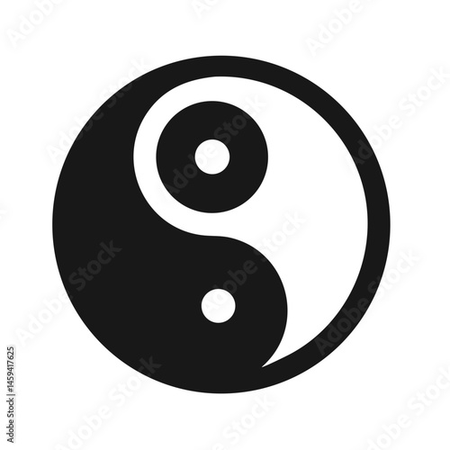 Curved Yin Yang Balance Icon Design
