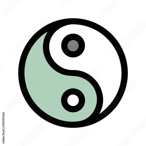 Curved Yin Yang Balance Icon Design