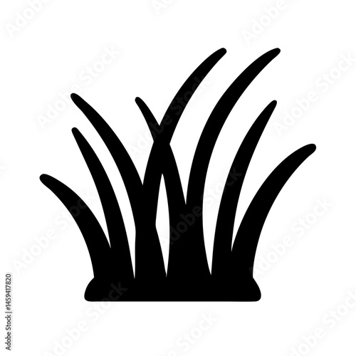 Dense Grass Cluster Patch Icon Design