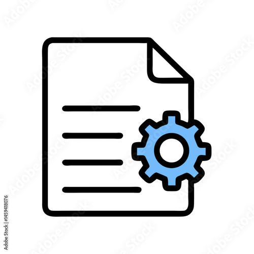 Document With Configuration Settings Icon Design