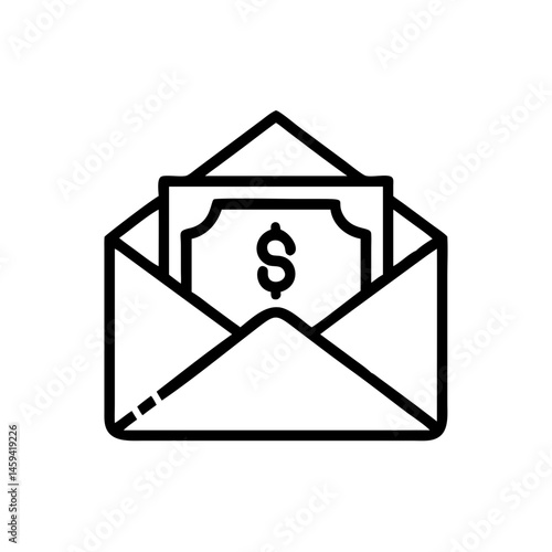 Envelope Containing Paper Money Icon Design