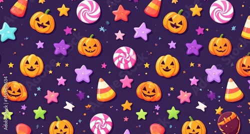Wallpaper Mural Cute Halloween Wallpaper with Ghosts and Pumpkins Torontodigital.ca