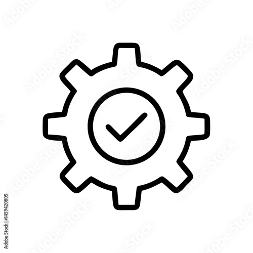 Gear with Check Icon Design