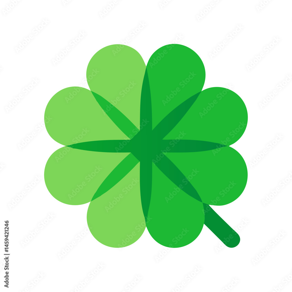 Green Four-Leaf Clover Icon Design Green Four-Leaf Clover Icon Design