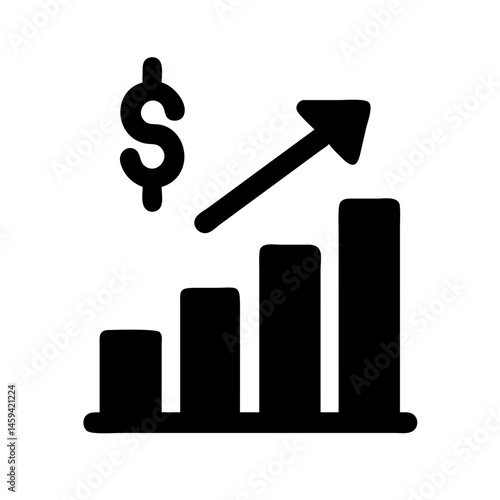 Graph with Profit Growth Icon Design