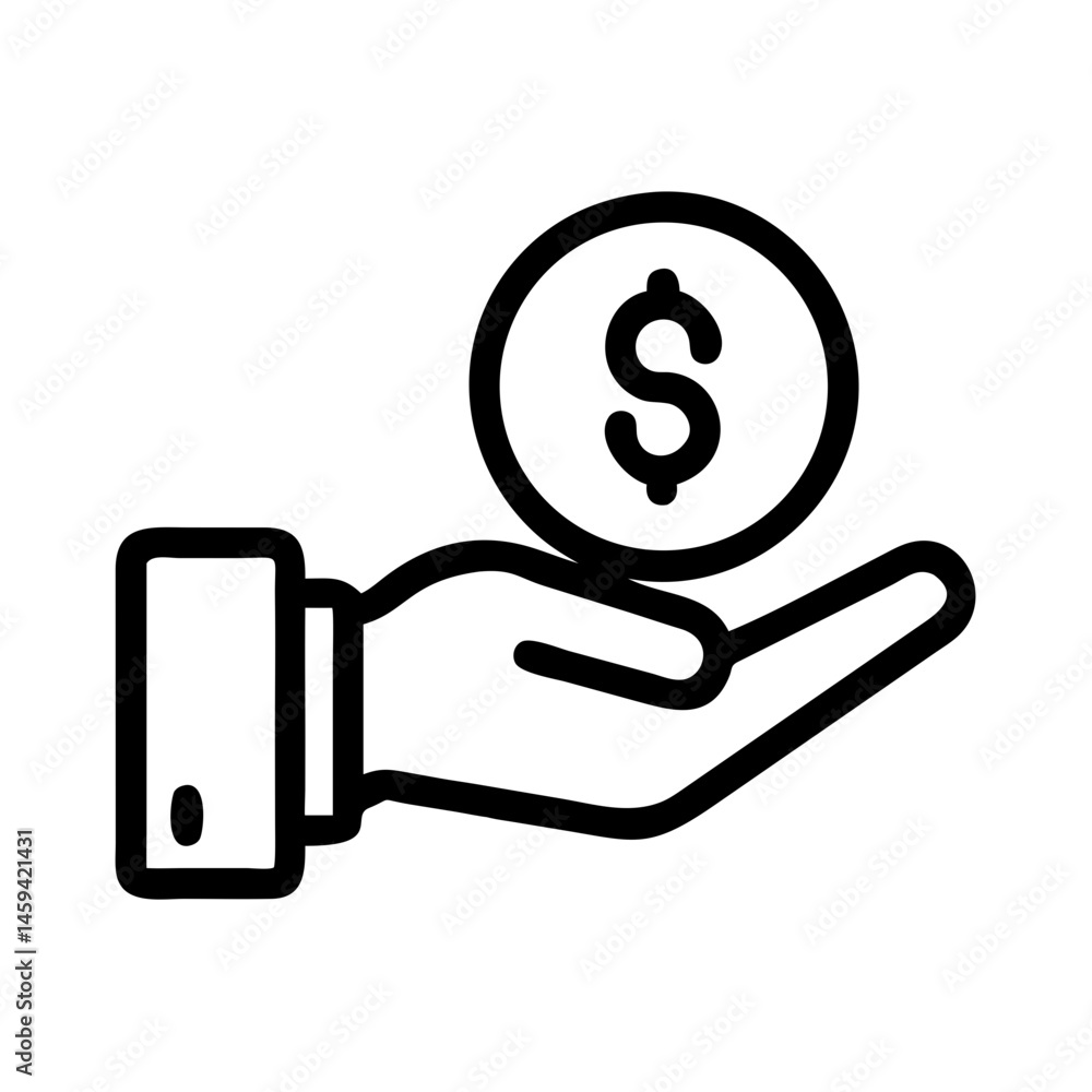 Hand Receiving Payment Icon Design Hand Receiving Payment Icon Design