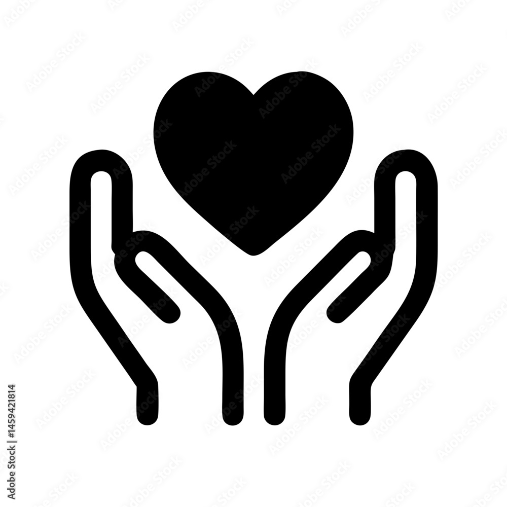 Fototapeta premium Hands Holding Heart Icon Design