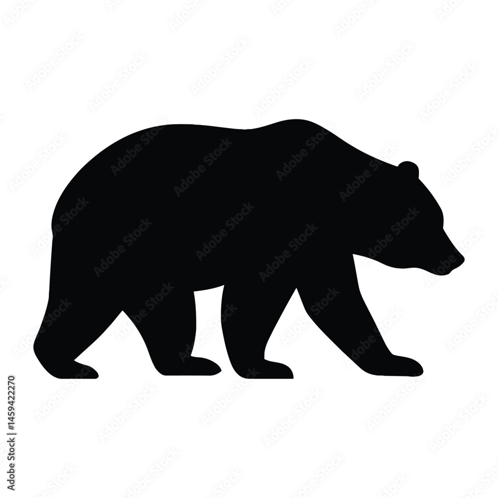 Fototapeta premium Bear Silhouette in Minimalist Style