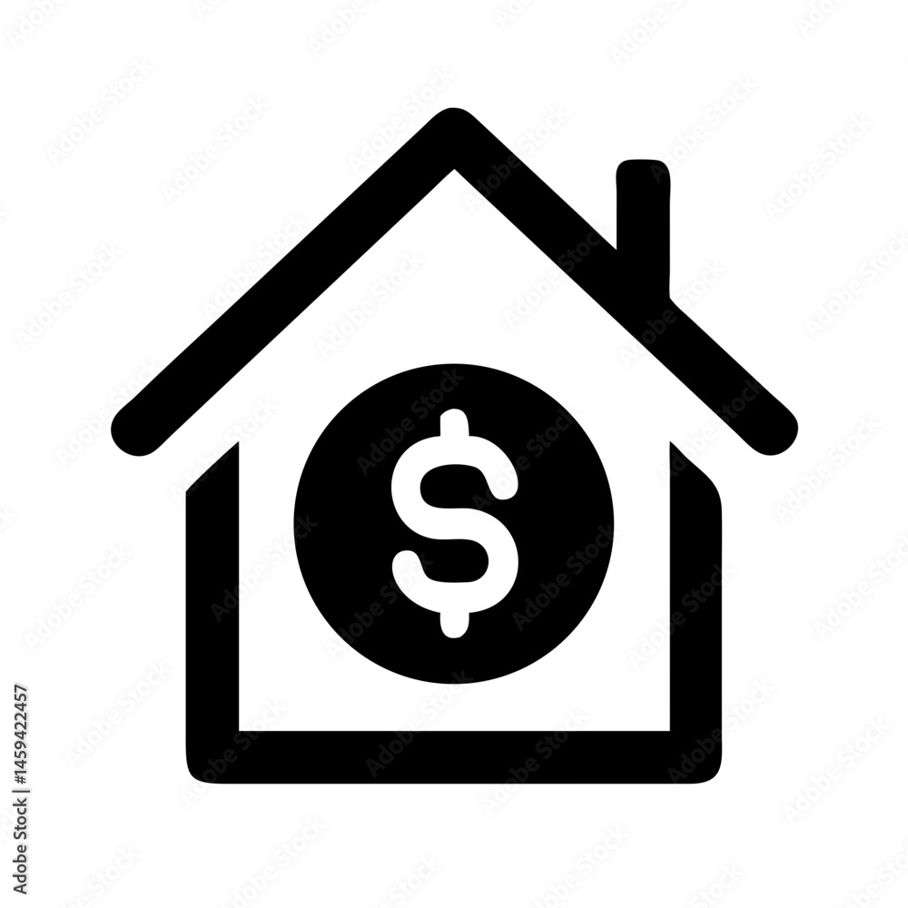 Home with Dollar Icon Design Home with Dollar Icon Design