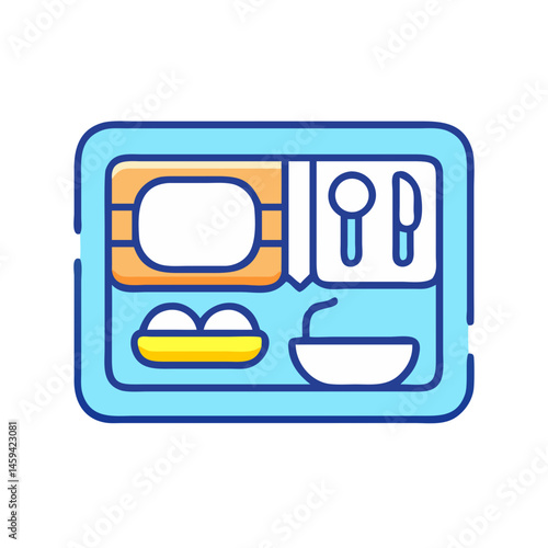 Inflight Meal Tray Icon Design