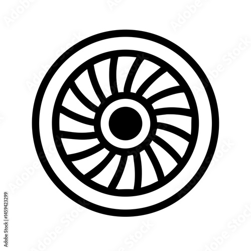 Jet Turbine Engine Icon Design