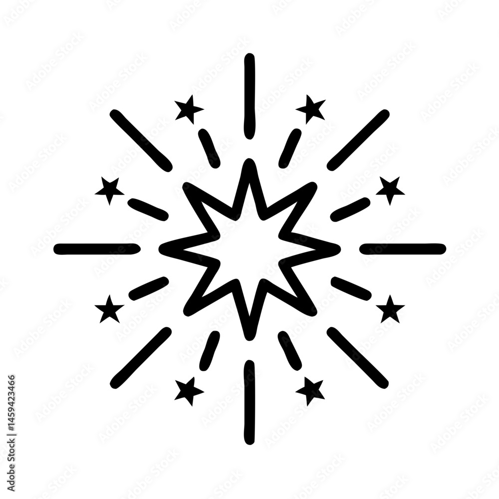 Large Radiant Starburst Illustration Icon Design Large Radiant Starburst Illustration Icon Design