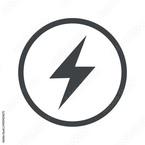 Free Download Minimal Lightning Bolt in the Circle Icon Design - GFXLoad