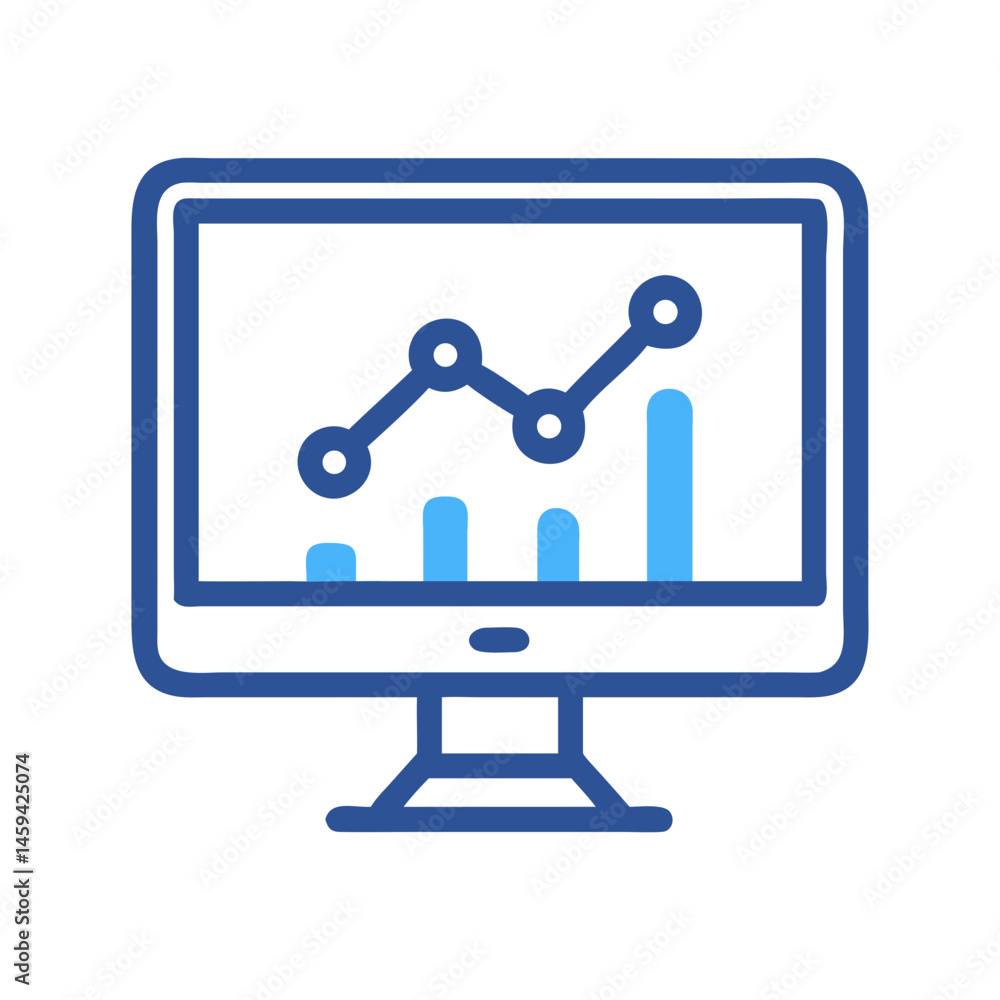 Monitor Analytics Icon Design Monitor Analytics Icon Design