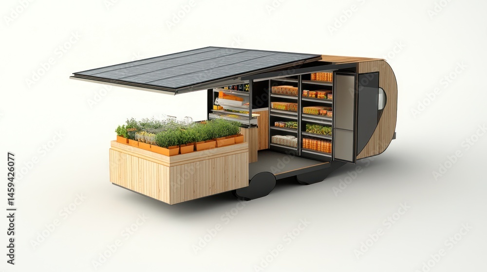 Naklejka premium Mobile grocery store
