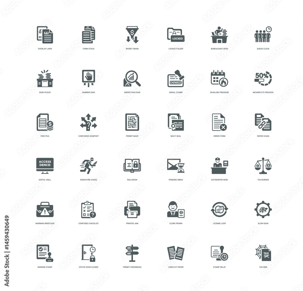 bureaucratic red tape metaphor icons represent hurdles frustrations faced by small businesses bureaucratic red tape metaphor icons represent hurdles frustrations faced by small businesses