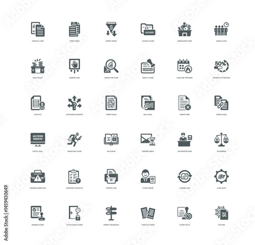 bureaucratic red tape metaphor icons represent hurdles frustrations faced by small businesses