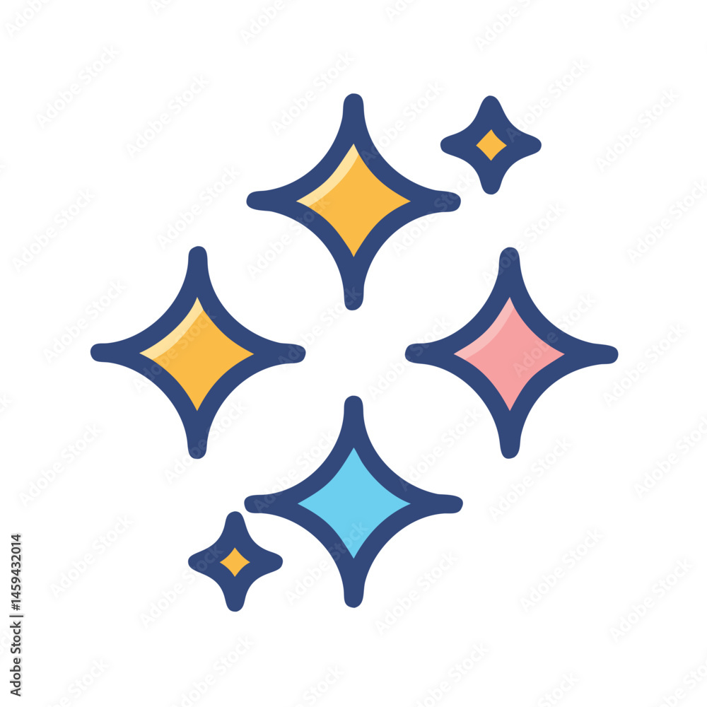 Triple Sparkle Cluster Icon Design Triple Sparkle Cluster Icon Design