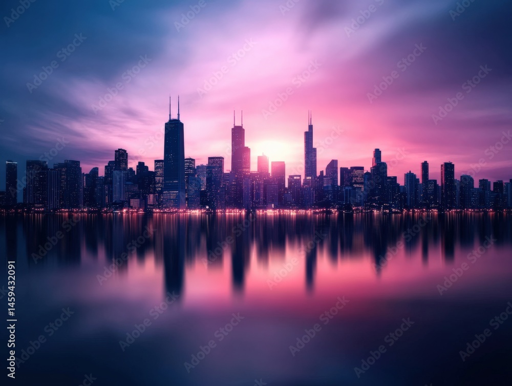Obraz premium Cityscape at sunset
