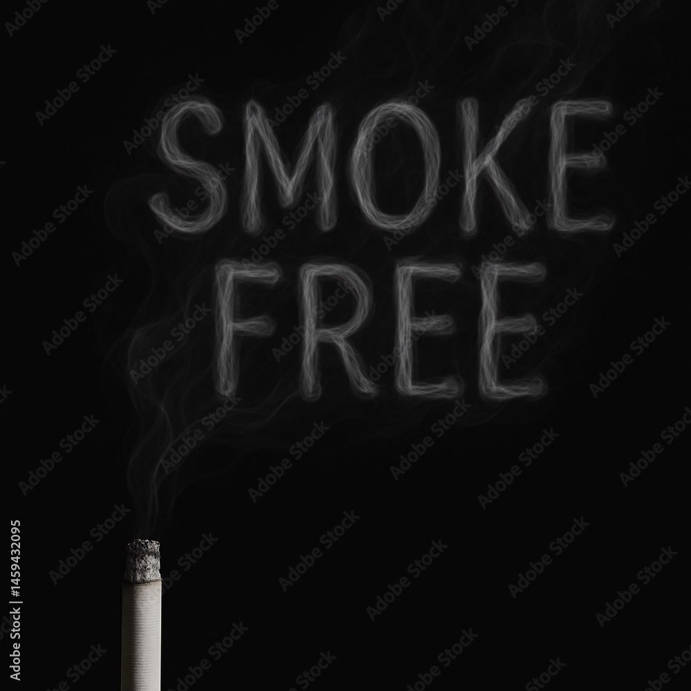 Smoke Free Conceptual Image for World No Tobacco Day Awareness and Health Promotion