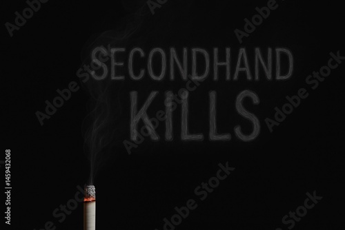 Obraz na płótnie Powerful Message on Secondhand Smoke for World No Tobacco Day Awareness w salonie