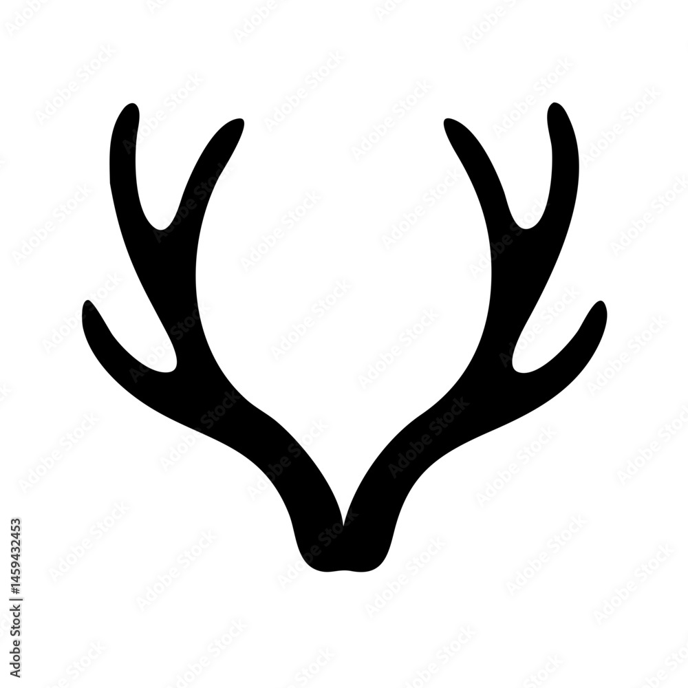 Obraz premium Upright Curved Antlers Icon Design