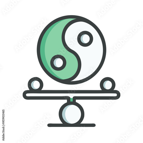 Yin Yang Symbol Balance Icon Design