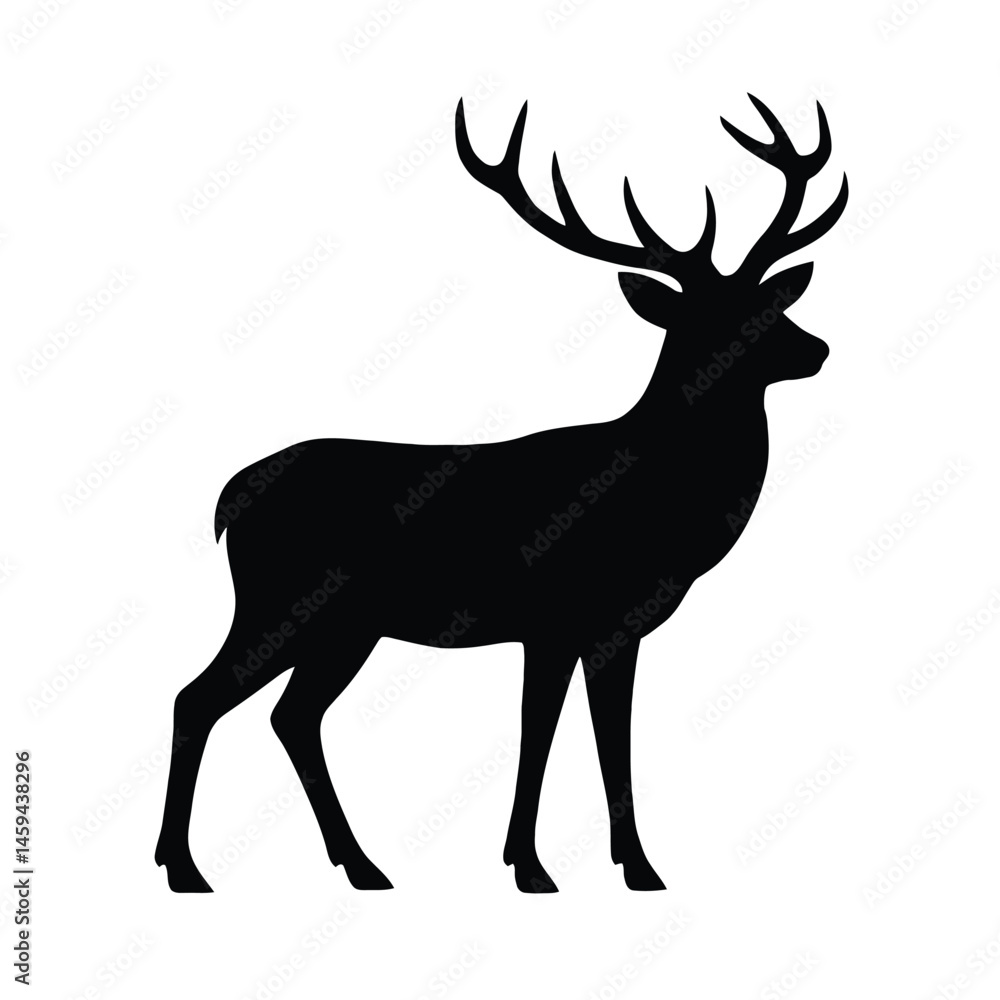 Obraz premium animal Silhouette of a Proud Stag. vector illustration 