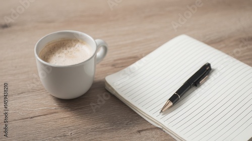 Cozy scene with cup of coffee and notebook symbolizing creative ideas and inspiration in video storyboarding process