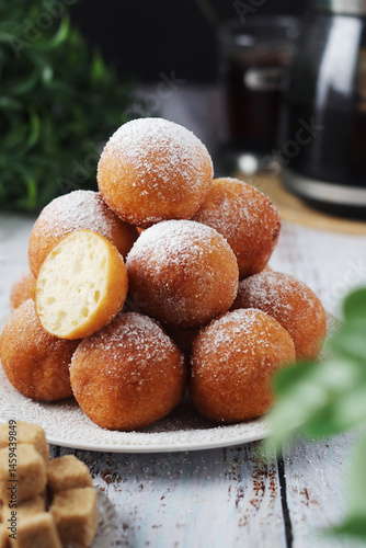 Quarkbelllchen, traditional German dessert made of cotton cheese and dough	