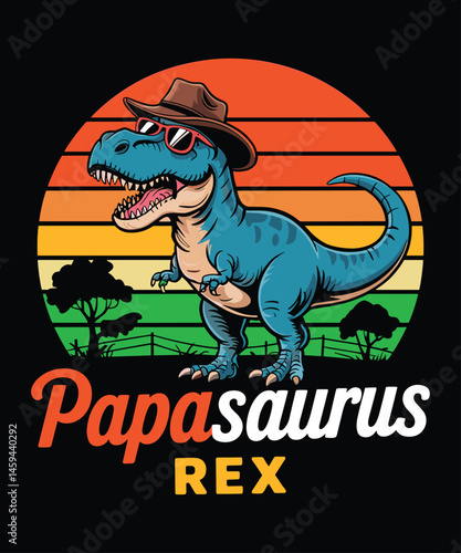 Papasaurus Rex Coolest Dad Ever T-Shirt