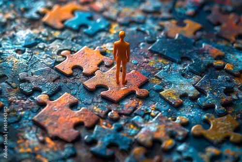 Jigsaw puzzle pieces display icons that represent core values and leadership qualities