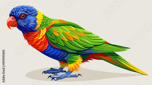 Vibrant Rainbow Lorikeet Bird Illustration
