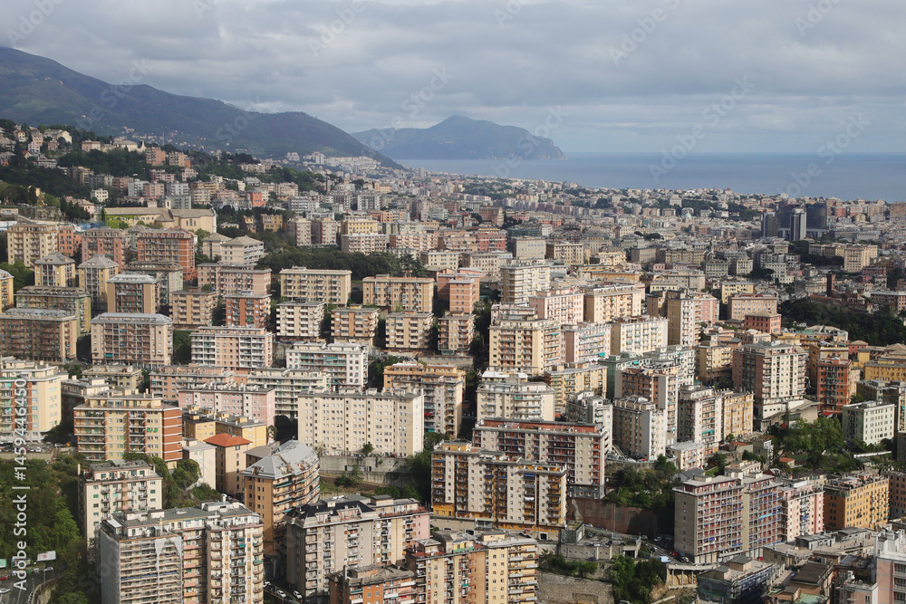 The panorama of Genoa, Italy