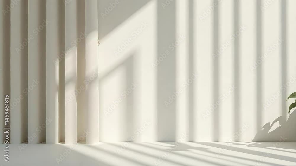 Serene Minimalist Room Interior Design with Sunlight and Plant Serene Minimalist Room Interior Design with Sunlight and Plant